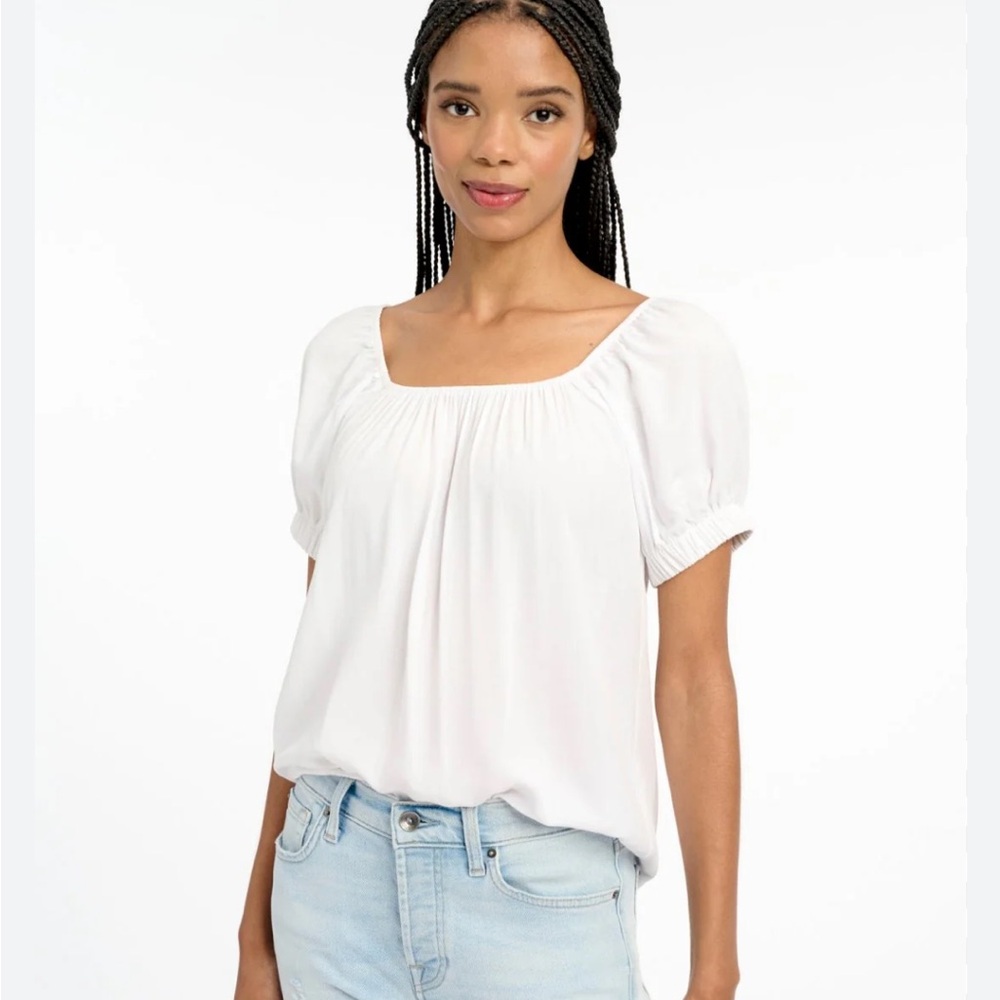 Cottage core white flowy shirt